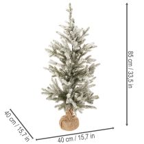 Artikel Künstlicher Tannenbaum 85 cm beschneit mit Jutesack und LED für Innen