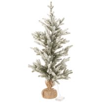 Artikel Künstlicher Tannenbaum 85 cm beschneit mit Jutesack und LED für Innen