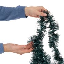 Artikel Lametta-Weihnachtsgirlande 3m mit 60 LED und Timer smaragdgrün
