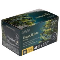 Artikel Lametta-Weihnachtsgirlande 3m mit 60 LED und Timer smaragdgrün