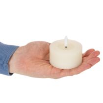 Artikel LED-Teelichter aus Echtwachs mit Flackereffekt und Timer, warmweiss, 7 cm, 2er-Set