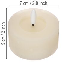 Artikel LED-Teelichter aus Echtwachs mit Flackereffekt und Timer, warmweiss, 7 cm, 2er-Set