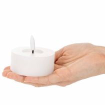 Artikel LED-Teelichter aus Echtwachs, 7 cm Durchmesser, Weiss, warmweiss, mit 6-Stunden-Timer, 2er-Set