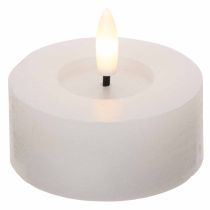 Artikel LED-Teelichter aus Echtwachs, 7 cm Durchmesser, Weiss, warmweiss, mit 6-Stunden-Timer, 2er-Set