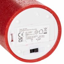 Artikel LED-Stumpenkerze aus Echtwachs, 12 cm, weinrot, mit Timer und warmweissem Licht
