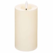 Artikel LED-Stumpenkerze aus Echtwachs, 15 cm, Weiss, warmweisses Licht mit Timer