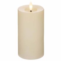 Artikel LED-Stumpenkerze aus Echtwachs, 15 cm, Weiss, warmweisses Licht mit Timer