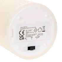 Artikel LED-Stumpenkerze aus Echtwachs, 15 cm, Weiss, warmweisses Licht mit Timer