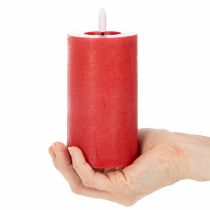 Artikel Rote LED-Stumpenkerze aus Echtwachs mit Timer, 15 cm