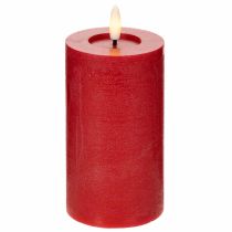 Artikel Rote LED-Stumpenkerze aus Echtwachs mit Timer, 15 cm