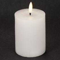 Artikel LED Stumpenkerze flackernd weiss Ø7 cm Höhe 12 cm mit Timer für Innenbereich