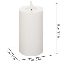 Artikel LED-Stumpenkerze flackernd Timer Ø7cm Höhe 16cm Echtwachs Weiss