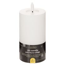 Artikel LED-Stumpenkerze flackernd Timer Ø7cm Höhe 16cm Echtwachs Weiss