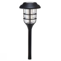 LED Fackel Solar Gartenfackel Schwarz Warmweiß H42cm