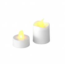 Artikel LED Teelicht- und Stumpenkerzen-Set aus Kunststoff, Ø 3,8 cm, Warmweiss, Flammeneffekt, 16-teilig mit 32 Batterien