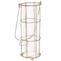 Artikel Laternen-Set Metall und Glas Ø8,5cm H23/18,5/14,5cm 3-teilig Braun/Grau
