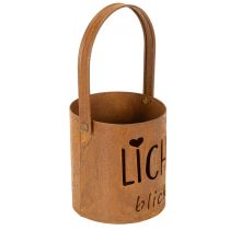 Artikel Metall-Laterne Windlicht mit Edelrost-Optik, "Lichtblick", Ø10,5cm, H11cm, 2 Stück