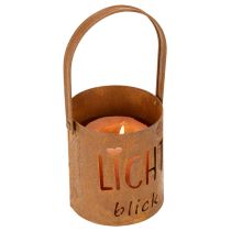Artikel Metall-Laterne Windlicht mit Edelrost-Optik, "Lichtblick", Ø10,5cm, H11cm, 2 Stück