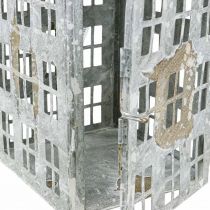 Artikel Metall-Deko-Laterne im Vintage-Stil 35cm H, Grau-Weiss