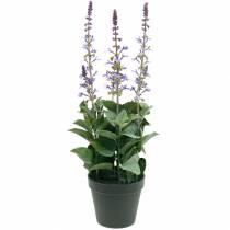 Artikel Deko-Pflanze Lavendel, Mediterraner Lavendeltopf, Kunstblume Violett