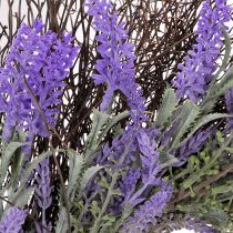 Artikel Künstlicher Lavendel-Kranz mit Rebenzweigen 60 cm Lila und Naturtöne für Wohn- und Frühlingsdekoration