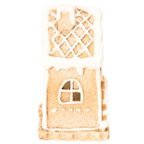 Artikel Teelichthalter Lebkuchenhaus aus Keramik 13cm Braun Weiss