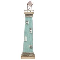 Artikel Leuchtturm Dekoration Holz Blau Vintage-Stil 40,5 cm
