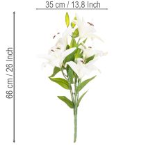 Artikel Lilienzweig aus Kunststoff mit 6 weissen Blüten, 66 cm