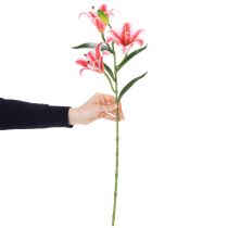 Artikel Künstliche Lilien 67 cm Rosa Doppelpack aus Polyester und Kunststoff