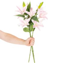 Artikel Künstliche Lilienblume 68 cm Rosa-Grün 3er-Set für Dekoration