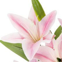 Artikel Künstliche Lilienblume 68 cm Rosa-Grün 3er-Set für Dekoration