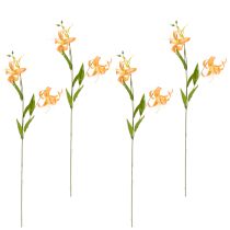 Artikel Künstliche Lilien aus Polyester 77 cm Orange 4er-Set