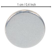 Artikel Runde Magnete aus Metall, Silber, Durchmesser 1 cm, 20 Stück