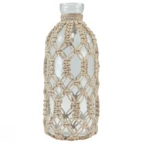 Artikel Makramee Flasche Glas Deko Vase Jute Natur Ø10,5cm H26cm