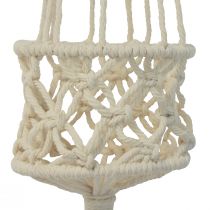 Artikel Makramee Hängedeko Boho Stil Ø12cm H79cm Creme - Blumenampel Wanddeko