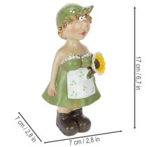 Artikel Dekofiguren Bauernpaar aus Kunststein Höhe 17 cm grün-weiss im 2er-Set für Innenbereich
