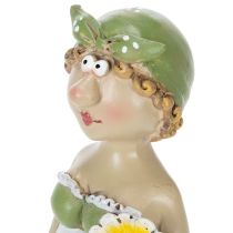 Artikel Dekofiguren Bauernpaar aus Kunststein Höhe 17 cm grün-weiss im 2er-Set für Innenbereich