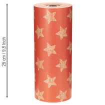 Artikel Manschettenpapier rot mit Sternenmuster 25 cm x 100 m für Floristik und Dekoration