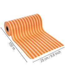 Artikel Manschettenpapier Rolle Papier Orange Gestreift 25 cm x 100 m für Dekoration und Geschenkverpackung