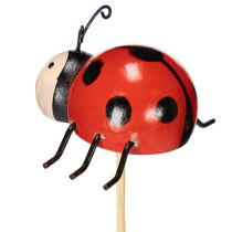 Artikel Marienkäfer Gartenstecker Holz Metall 31 cm Rot Schwarz 4 Stück