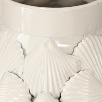Artikel Maritime Deko Vase Metallvase Muscheln Grauweiß Ø24cm H31,5cm