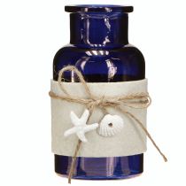 Artikel Maritime Flaschenvasen Glas mit Filz 12,5 cm Blau Grün Weiss 3er Set