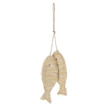 Artikel Maritime Hängedeko mit 2 Fischen aus Jutefasern und Stroh, 32cm