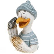 Artikel Maritime Deko Möwe Tischdeko Blau Weiß Silber H11cm 2St