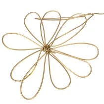 Artikel Metallgirlande mit Blumen aus Draht, goldfarben, 110 cm