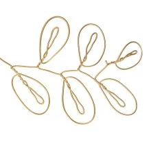 Artikel Metallgirlande mit Blumen aus Draht, goldfarben, 110 cm