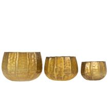 Artikel Deko-Blumentopf-Set aus Metall Ø22/18/14cm Antik-Messing-Look, 3-teilig