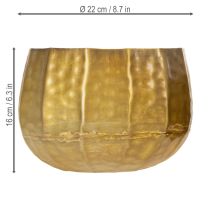 Artikel Deko-Blumentopf-Set aus Metall Ø22/18/14cm Antik-Messing-Look, 3-teilig