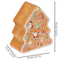 Artikel Metall Keksdose in Lebkuchenoptik Tannenbaum und Haus 14cm 2er-Set