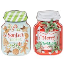 Artikel Metalldose 2er-Set Keksdose Weihnachtsmotiv Keksglas-Look 15 cm Bunt